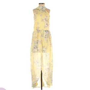 Yellow floral romper dress